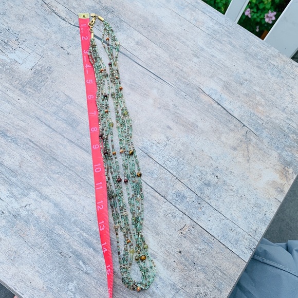 16” Multi-strand Green Beaded Necklace - Picture 4 of 4